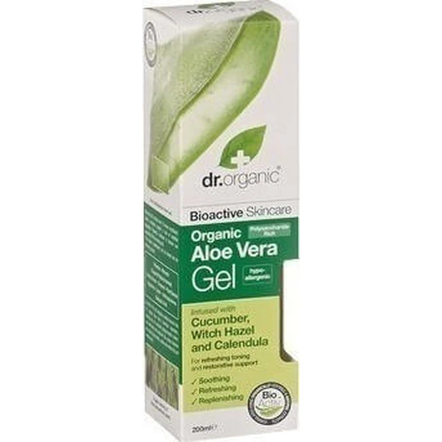 Dr.Organic Aloe Vera Увлажняющий регенерирующий гель с алоэ вера для сухой/очень сухой и чувствительной кожи 200 мл: цены и характеристики