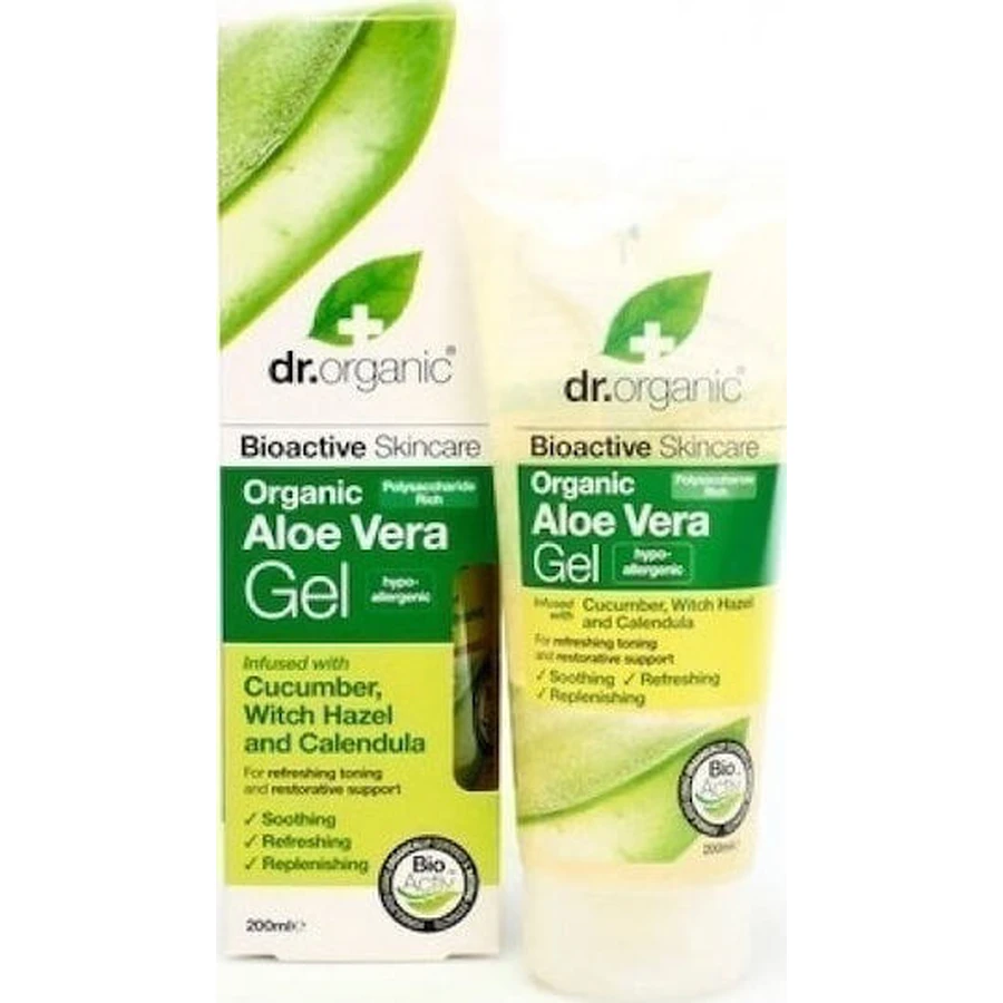 Dr.Organic Aloe Vera Увлажняющий регенерирующий гель с алоэ вера для сухой/очень сухой и чувствительной кожи 200 мл: цены и характеристики