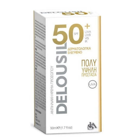 Delousil Солнцезащитный крем для лица SPF50 50 мл: цены и характеристики