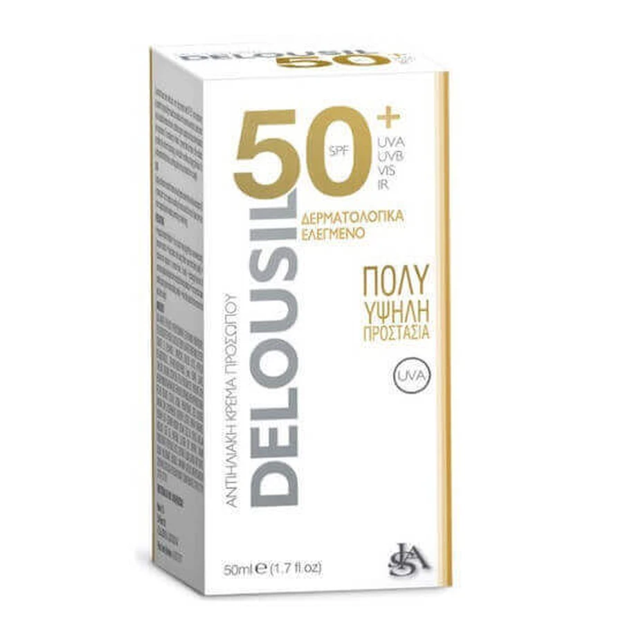 Delousil Солнцезащитный крем для лица SPF50 50 мл: цены и характеристики