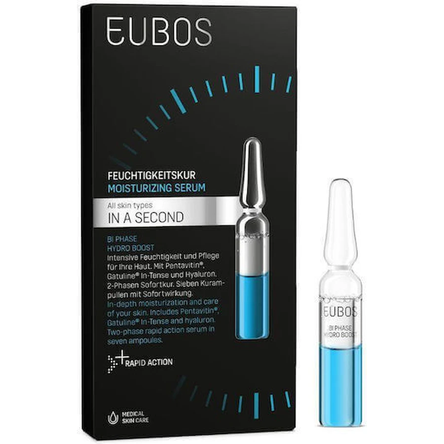 Eubos In a Second Hydro Boost Увлажняющая и антивозрастная сыворотка для лица с гиалуроновой кислотой для тонизирования и питания 7x14 мл: цены и характеристики