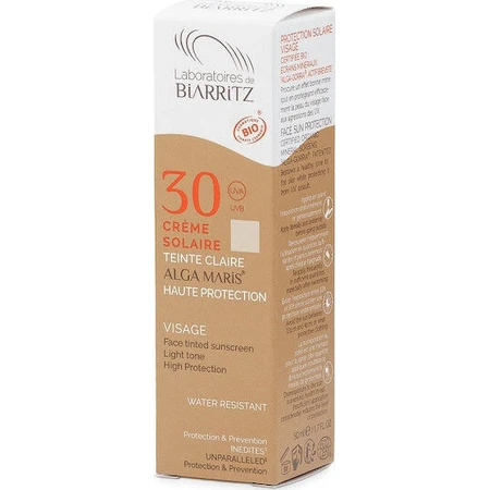 Водостійкий сонцезахисний крем з пігментом Laboratories de Biarritz для обличчя SPF30 відтінок 02 Бежевий 50 мл: ціни та характеристики