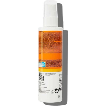 La Roche Posay Anthelios Invisible Anthelios Невидимий водостійкий сонцезахисний лосьйон для тіла SPF50 Спрей 200 мл: ціни та характеристики