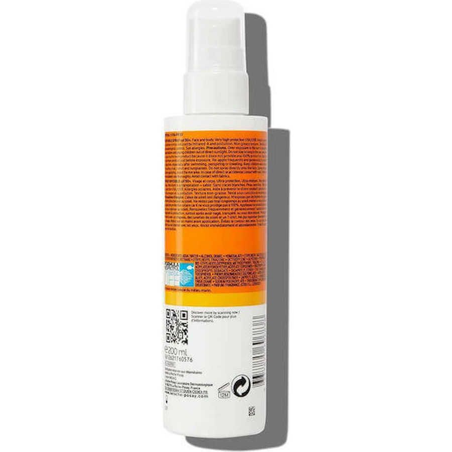 La Roche Posay Anthelios Invisible Anthelios Невидимий водостійкий сонцезахисний лосьйон для тіла SPF50 Спрей 200 мл: ціни та характеристики