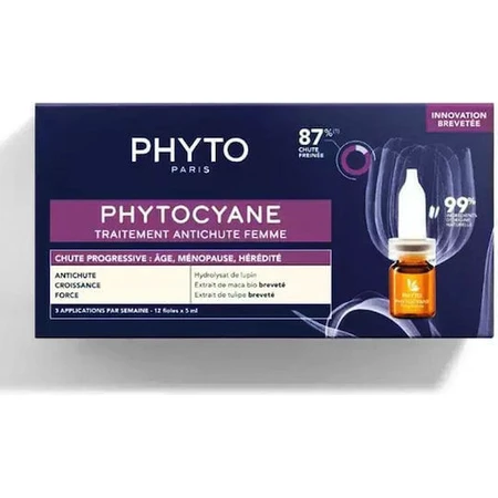 Ампула від випадіння волосся Phyto Phytocyane Traitement Chute Progressive Hair Ампула від випадіння волосся для жінок 12х5мл: ціни та характеристики