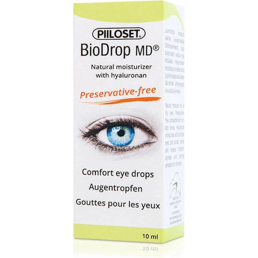 Очні краплі з гіалуроновою кислотою Piiloset BioDrop MD від сухості очей 10 мл: ціни та характеристики