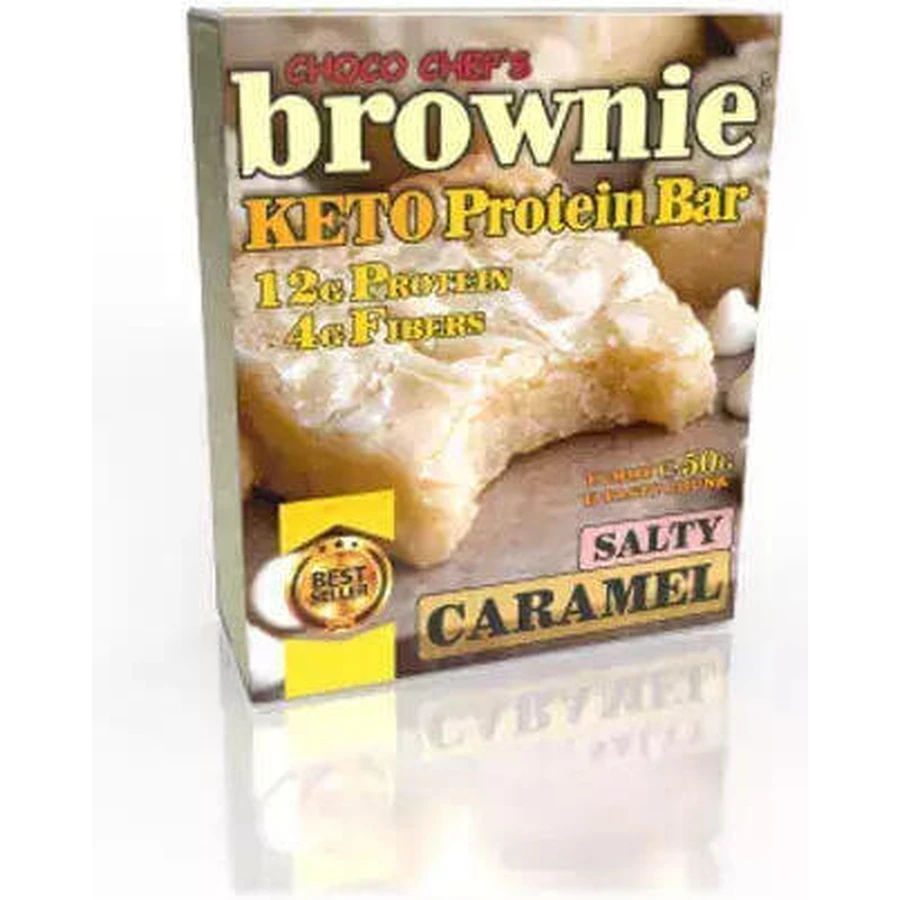 Fit & Shape Choco Chef's Brownie Keto Brownie Bar с 12 г белка и вкусом соленой карамели 50 г: цены и характеристики