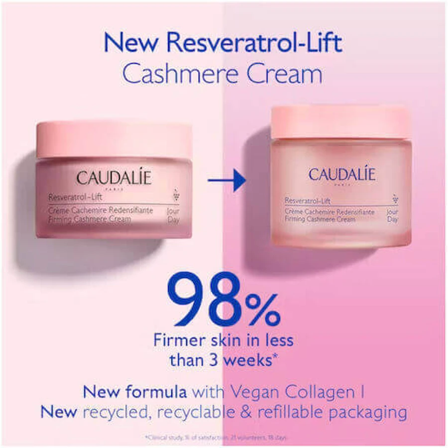 Caudalie Resveratrol-Lift Кашеміровий крем-ліфтинг для обличчя з гіалуроновою кислотою та колагеном 50 мл: ціни та характеристики