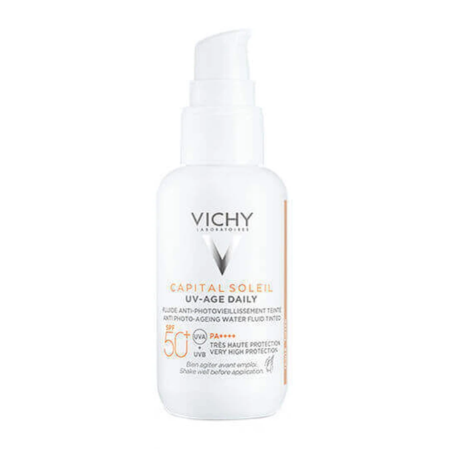 Vichy Capital Soleil UV-AGE Денний пігментний лосьйон для обличчя SPF50+ з пігментом середнього відтінку 40 мл: ціни та характеристики