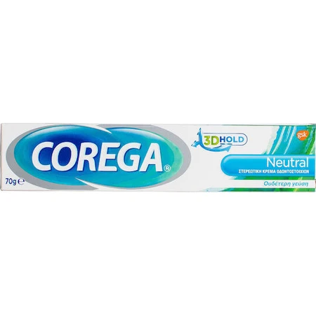 Corega Нейтральный крем для фиксации зубных протезов 70гр: цены и характеристики