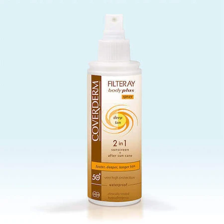 Coverderm Водостійка сонцезахисна олія для тіла SPF50 Спрей для тіла 100 мл: ціни та характеристики