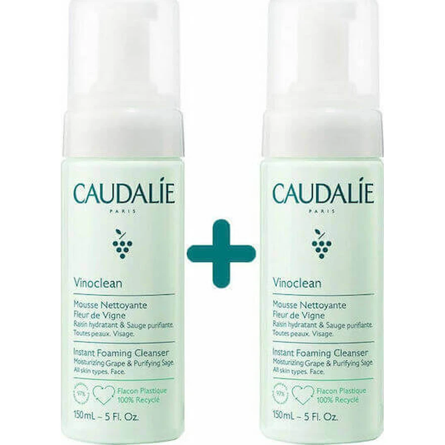 Caudalie Vinoclean Face Foaming Пенка для лица 2x150 мл: цены и характеристики