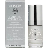 Apivita 5-Actions with White Lily Зволожуюча та антивікова сироватка для шкіри навколо очей з гіалуроновою кислотою проти зморшок і тонізуюча 15 мл