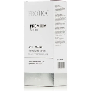Froika Premium Увлажняющая и антивозрастная сыворотка для лица с витамином С и пептидами для детоксикации и осветления 30 мл