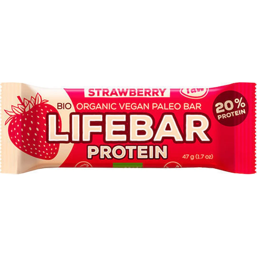 Батончик Lifefood Lifebar с 20% протеина и клубничным вкусом 47 гр.: цены и характеристики