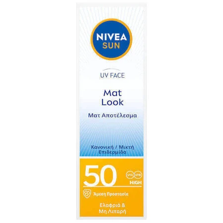 Nivea Sun UV Face Mat Mat Look Сонцезахисний крем для обличчя водостійкий SPF50 50 мл: ціни та характеристики