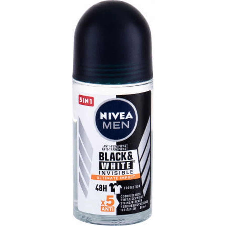 Nivea Men Black & White Invisible Invisible Ultimate Impact Антиперспирант-дезодорант 48 часов ролл-он 50 мл: цены и характеристики