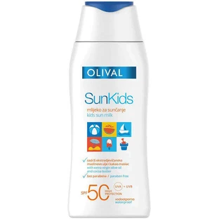 Olival Natural Sun Kids Сонцезахисне молочко для обличчя та тіла Водостійкий дитячий крем-емульсія SPF50 200 мл