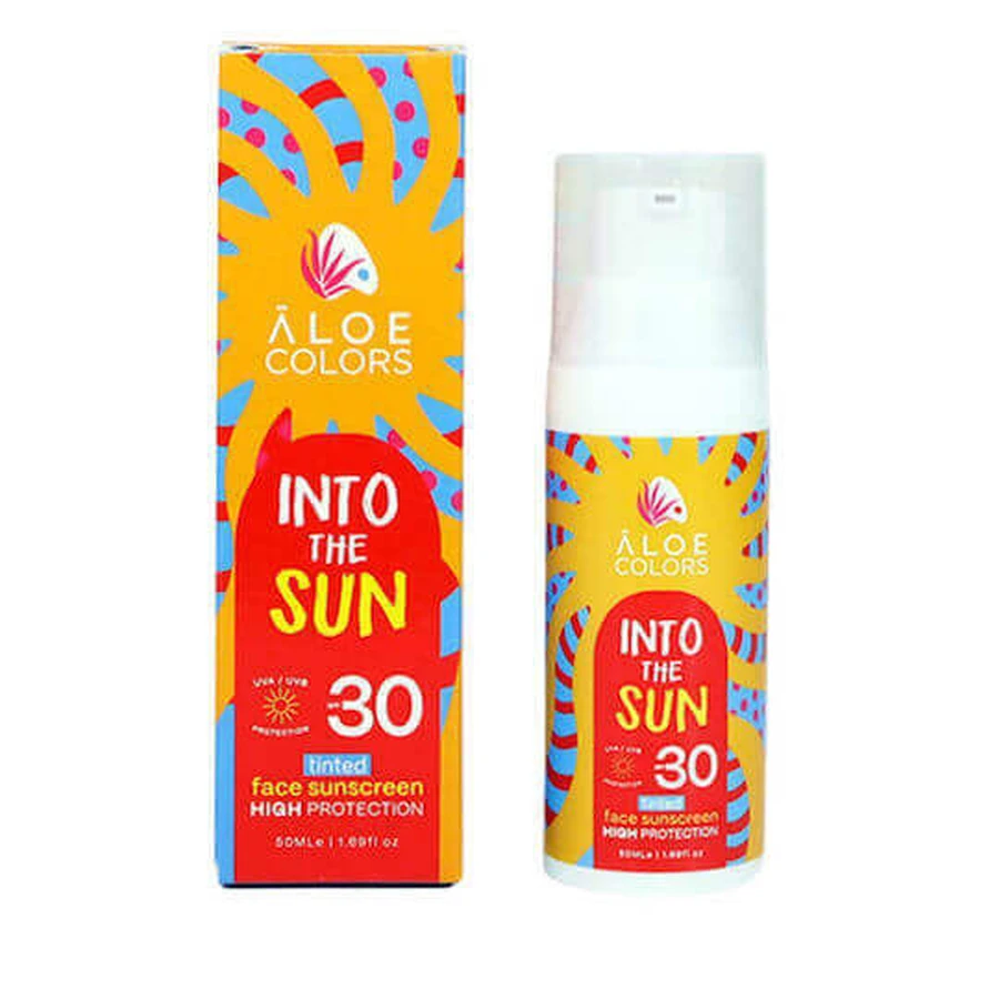 Сонцезахисний крем для обличчя Aloe Colors Into The Sun SPF30 з пігментом 50 мл: ціни та характеристики