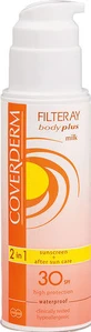 Coverderm Filteray Plus Milk 2 в 1 сонцезахисний крем і водостійкий крем для тіла після засмаги SPF30 150 мл