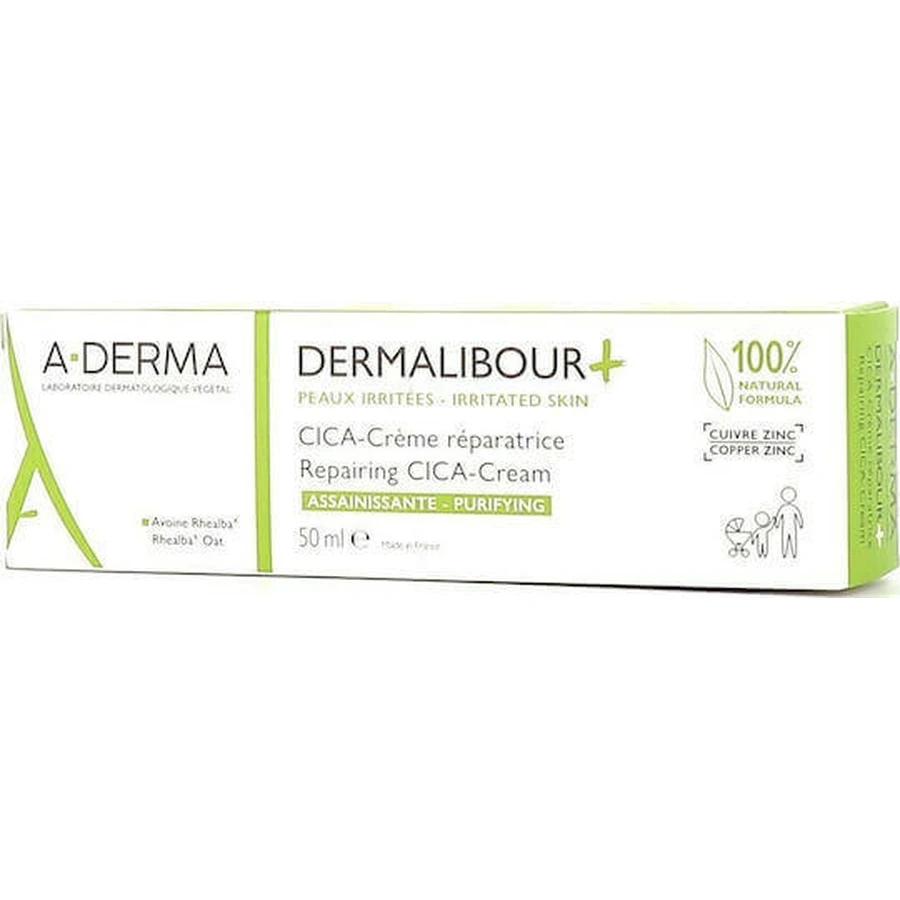 A-Derma Dermalibour Cica Увлажняющий крем для тела для очень сухой и чувствительной кожи 50 мл: цены и характеристики