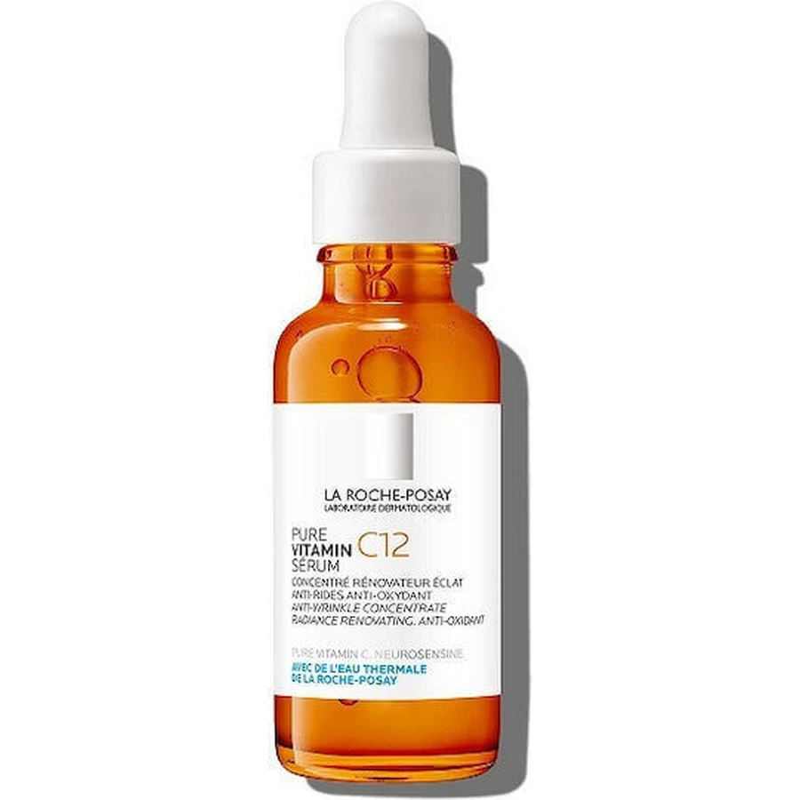 Сироватка для обличчя La Roche Posay Pure Vitamin C12 проти зморшок з вітаміном С і саліциловою кислотою для детоксикації та освітлення 30 мл: ціни та характеристики