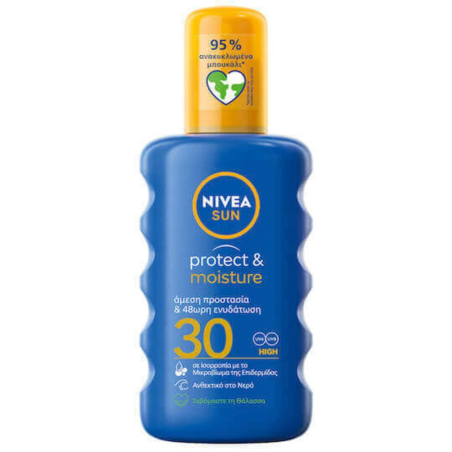 Nivea Protect & Refresh Водостійкий сонцезахисний лосьйон для тіла SPF30 у спреї 200 мл: ціни та характеристики