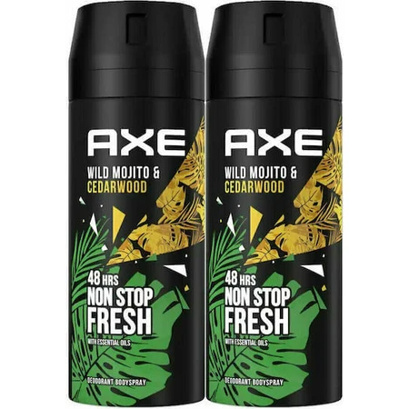 Axe Wild Wild Mojito & Cedarwood Non Stop Fresh Deodorant 48h Spray 2x150ml: цены и характеристики