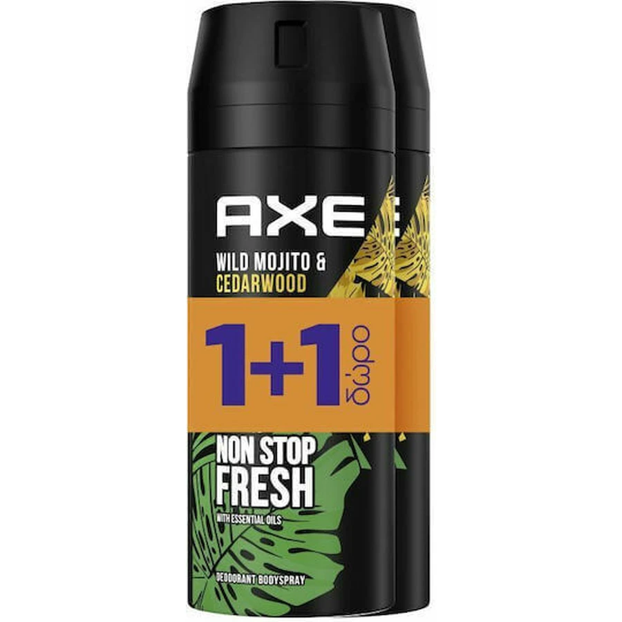 Axe Wild Wild Mojito & Cedarwood Non Stop Fresh Deodorant 48h Spray 2x150ml: цены и характеристики