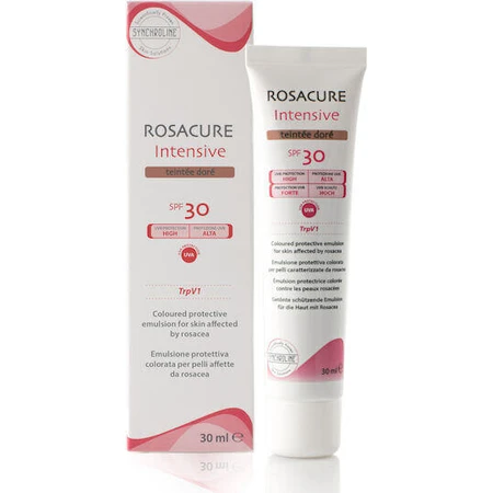 Synchroline Rosacure Інтенсивний тонований зволожуючий крем для обличчя з SPF30 проти пігментних плям та акне 30 мл: ціни та характеристики
