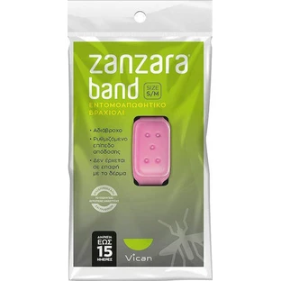 Vican Zanzara Band Insect Repellent Водонепроницаемый бандаж S/M для детей розовый