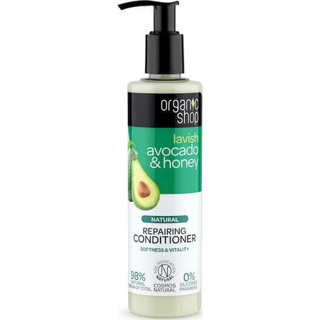 Natura Siberica Organic Shop Органічний авокадо та мед відновлювальний/живильний кондиціонер для всіх типів волосся 280 мл: ціни та характеристики