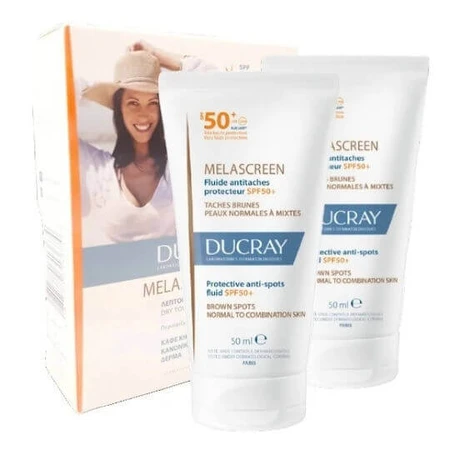 Ducray Melascreen Melascreen Водостойкий солнцезащитный крем для лица SPF50 для нормальной и комбинированной кожи 2х50 мл: цены и характеристики
