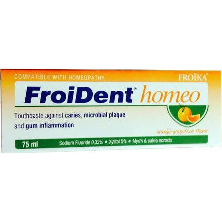 Froika Froident Froident Homeo Апельсин - Грейпфрут Зубная паста против зубного налета и кариеса 75 мл: цены и характеристики