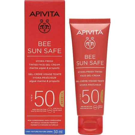 Apivita Bee Sun Safe Hydra Fresh Hydra Fresh Водостійкий сонцезахисний гель для обличчя SPF50 з пігментом 50 мл: ціни та характеристики