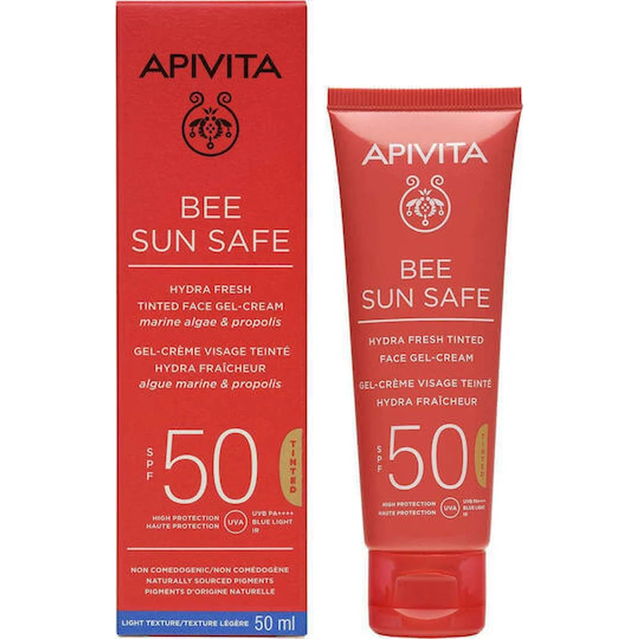 Apivita Bee Sun Safe Hydra Fresh Hydra Fresh Водостійкий сонцезахисний гель для обличчя SPF50 з пігментом 50 мл: ціни та характеристики