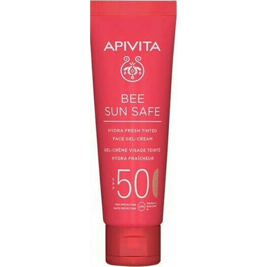 Apivita Bee Sun Safe Hydra Fresh Hydra Fresh Водостійкий сонцезахисний гель для обличчя SPF50 з пігментом 50 мл: ціни та характеристики