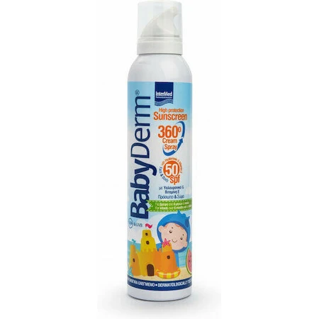 InterMed Babyderm Водостойкий детский солнцезащитный крем-спрей SPF50 200 мл: цены и характеристики