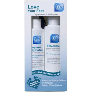 Дезодорант-спрей для ніг Pharmalead Love Your Feet 100 мл, ванна для ніг 150 мл та дезодорант-спрей для ворсу для ніг Wooden Foot Deodorant 150 мл