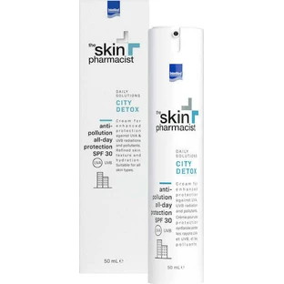 InterMed The Skin Pharmacist City Detox Увлажняющий, антивозрастной и осветляющий дневной крем для лица с SPF30 с гиалуроновой кислотой 50 мл