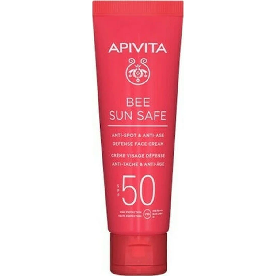 Apivita Bee Sun Safe Водостійкий сонцезахисний крем для обличчя проти старіння SPF50 50мл: ціни та характеристики