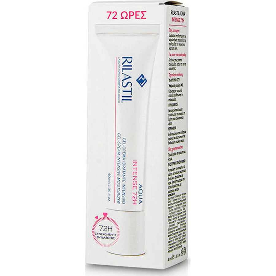Rilastil Aqua Intense 72h Интенсивный увлажняющий дневной гель с SPF50, гиалуроновой кислотой и керамидами 40 мл: цены и характеристики