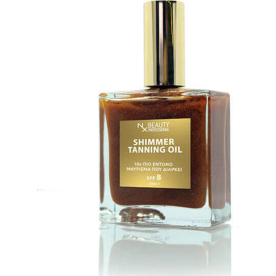 NX Beauty Professional Shimmer Sun Tanning Sun Protection Body Oil SPF8 100ml: цены и характеристики