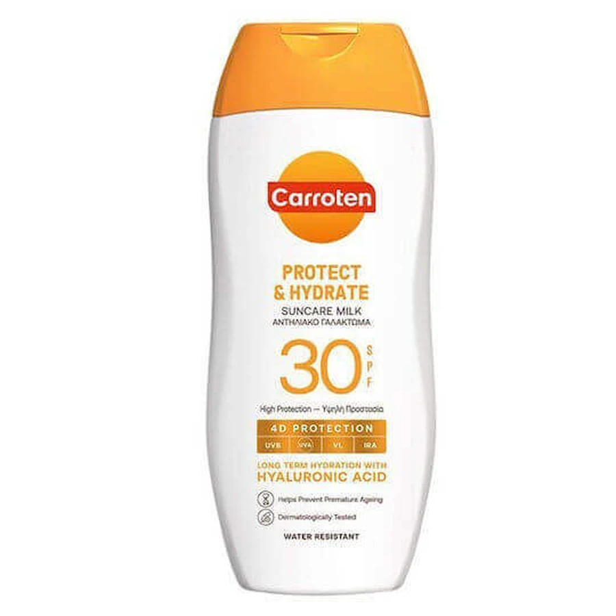 Морквяний водостійкий сонцезахисний крем для тіла SPF30 200 мл Carroten Protect & Hydrate Waterproof Body Sunscreen SPF30: ціни та характеристики