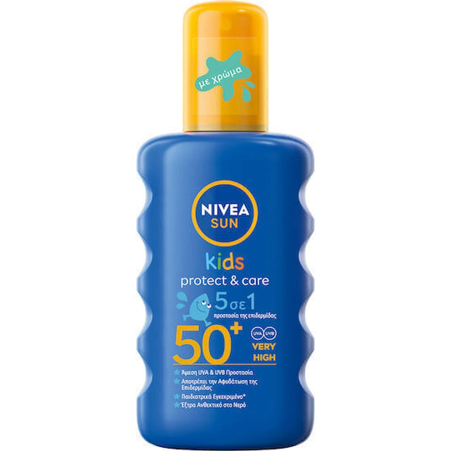 Nivea Sun Kids Защита и уход с цветом Водостойкий детский солнцезащитный крем-спрей SPF50 200 мл: цены и характеристики