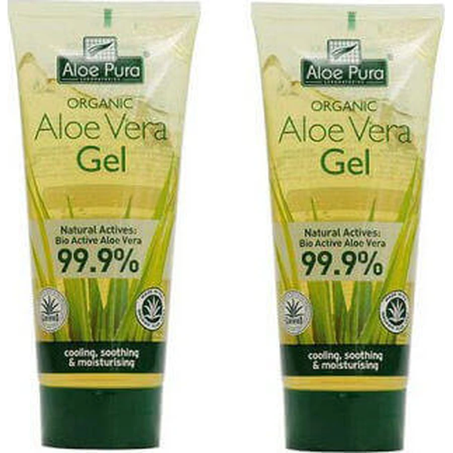 Optima Naturals Organic Aloe Vera Органічний відновлюючий гель для тіла з алое вера для сухої та чутливої шкіри 2х100мл: ціни та характеристики