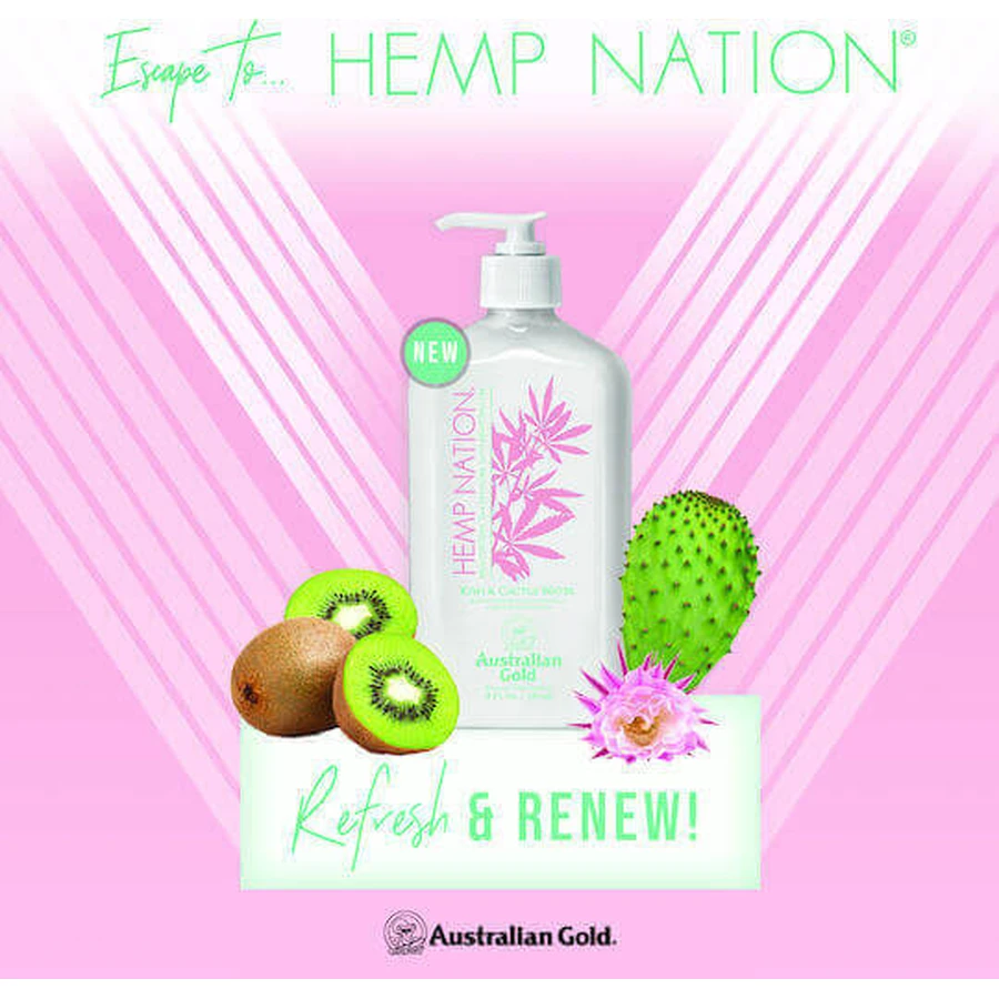 Австралійська термальна джерельна вода з ківі та кактуса Gold Hemp Nation After Beach Products Емульсія для тіла з маслом жожоба та ши 535 мл: ціни та характеристики