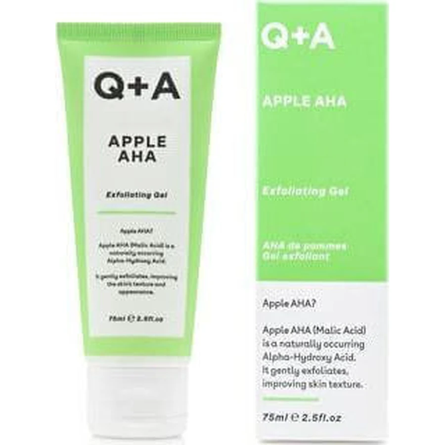 Q+A Natural Skincare Яблучний AHA скраб-гель для обличчя 75мл: ціни та характеристики