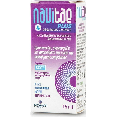Краплі очні з гіалуроновою кислотою Novax Pharma Navitae Plus від сухості очей 15мл: ціни та характеристики