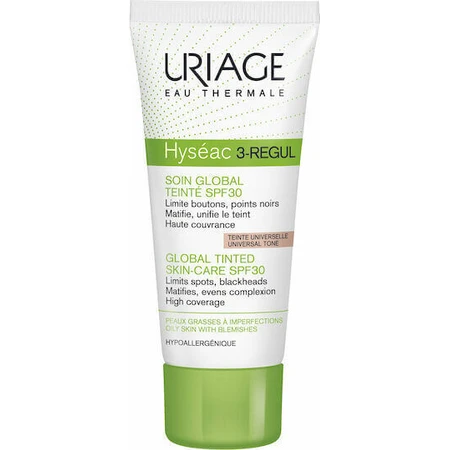 Uriage Hyseac Зволожуючий денний крем для обличчя з SPF30 проти плям і пігментних плям з центеллою азіатською 40 мл: ціни та характеристики
